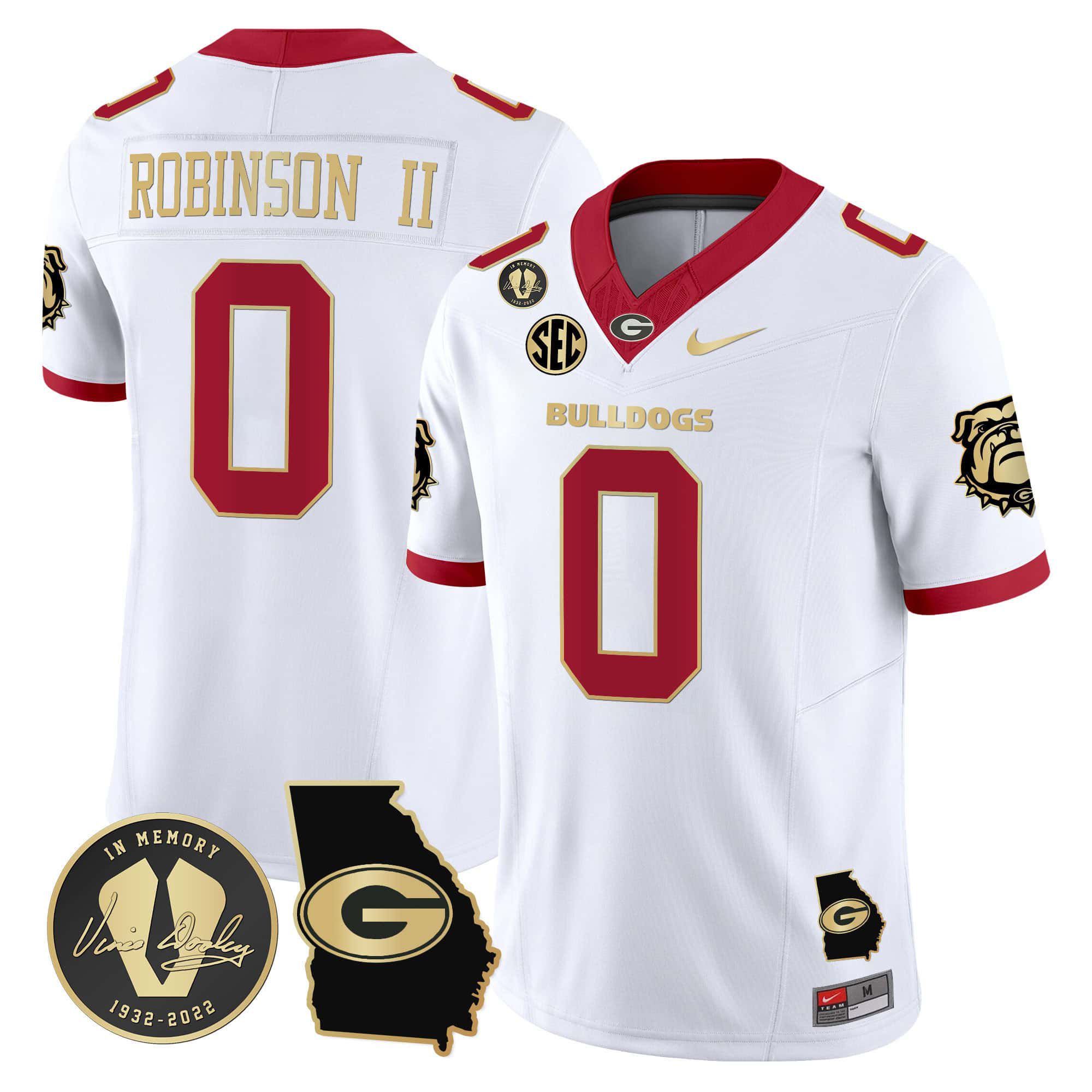 Men Georgia Bulldogs #0 Robinson ii White 2024 Nike Vapor NCAA Jersey